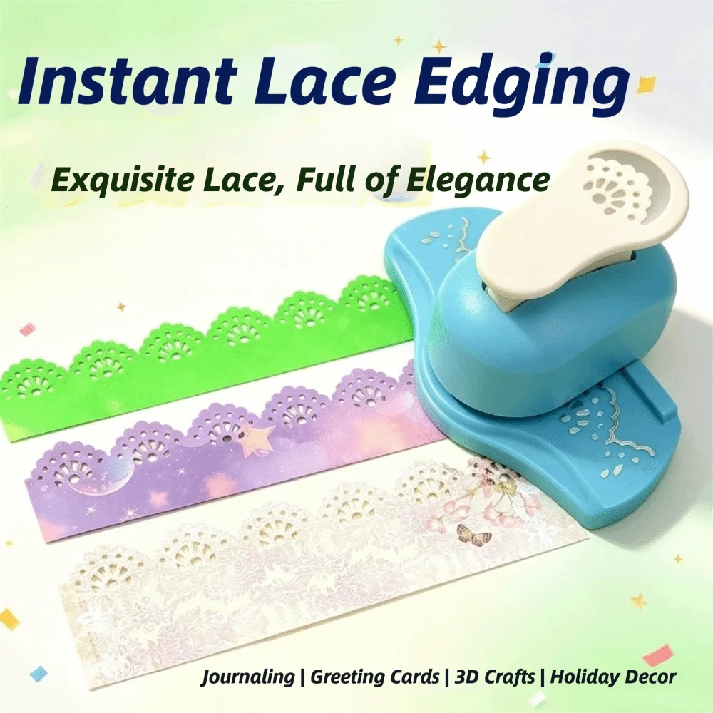 Craft Gift Lace Border Paper Punch Vintage Hollow Edge Lace Edge Punch Flower Design Patterned Lace Embossing Punch Scrapbooking