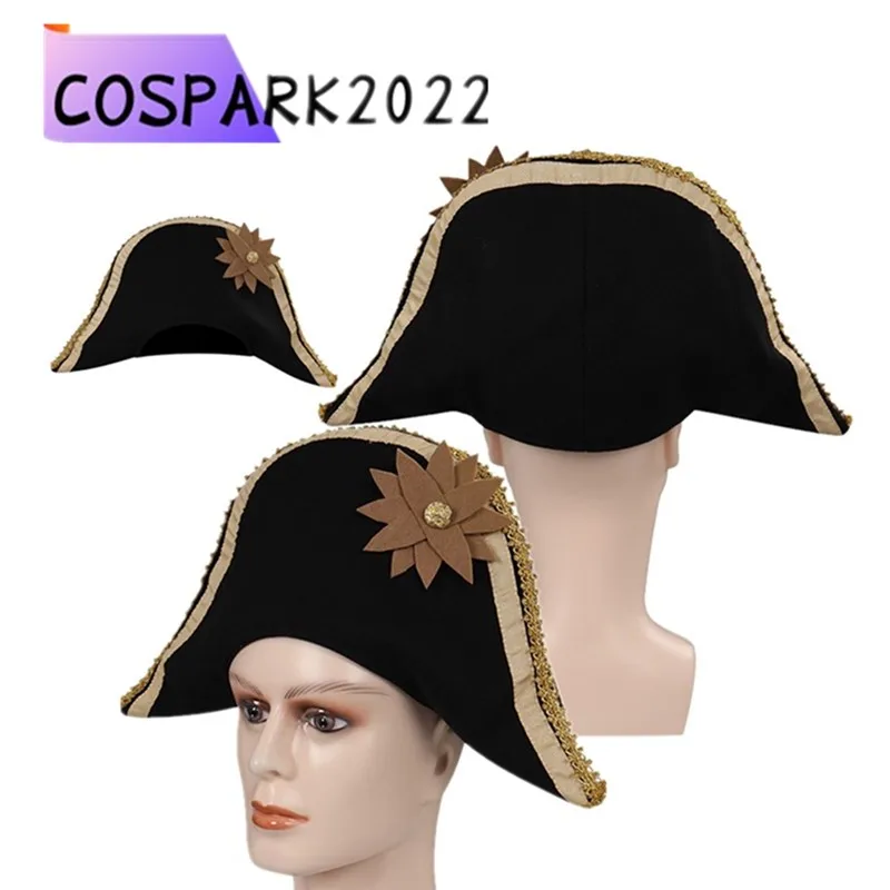 Captain Hook Cosplay Pirate Hat Cap Pan Roleplay Adult Men Fantasia Halloween Carnival Costume Accessories