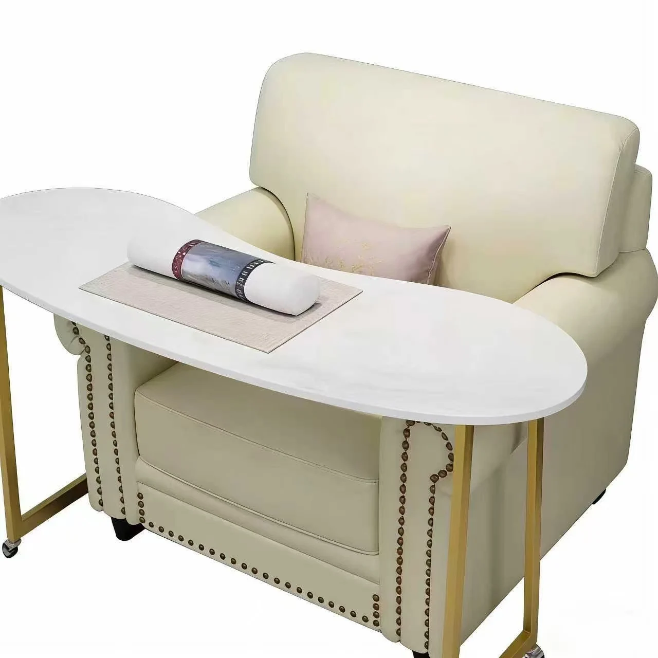 

##Mobile Nail Table, Single-layer Japanese Style Nail Sofa Table with Wheels, Modern and Simple Cross Sofa Table, Nail Table