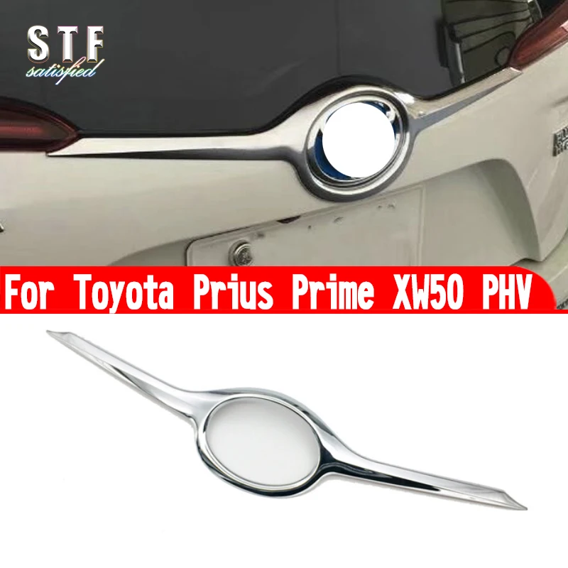 For Toyota Prius Prime XW50 PHV 2016-2022 Accessories Rear Trunk Lid Strip Cover Trim Molding Decoration Stickers