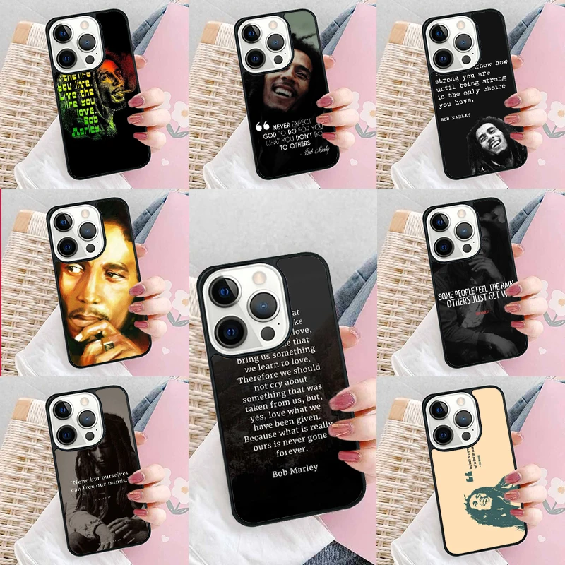 Bob Marley Quotes Rasta Reggae Soft Phone Case Cover for iPhone 16 Promax 15 Pro 13 14 Plus 11 12 Mini XR XS MAX Coque