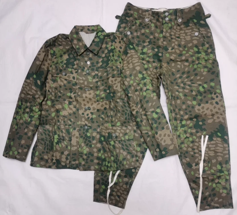 German Pea Camouflage Suit  Green Dot44 Vintage Include Jacket Pants