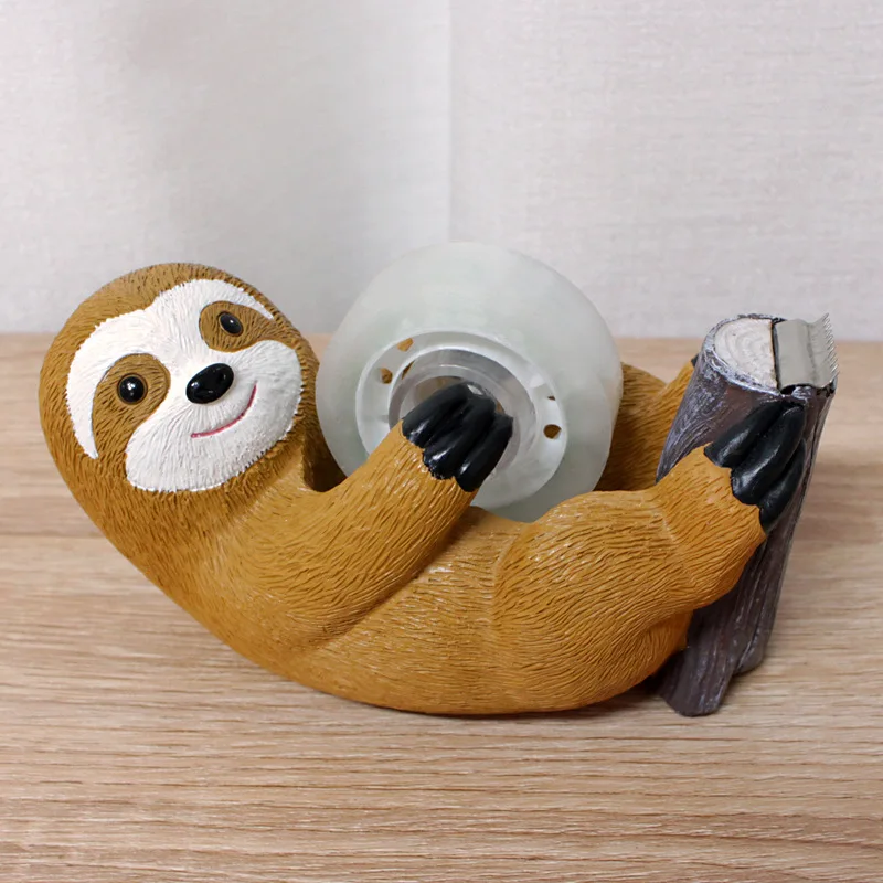 

Cute Sloth Tape Dispenser - Portable Resin Stationery Decor for Desk & Office