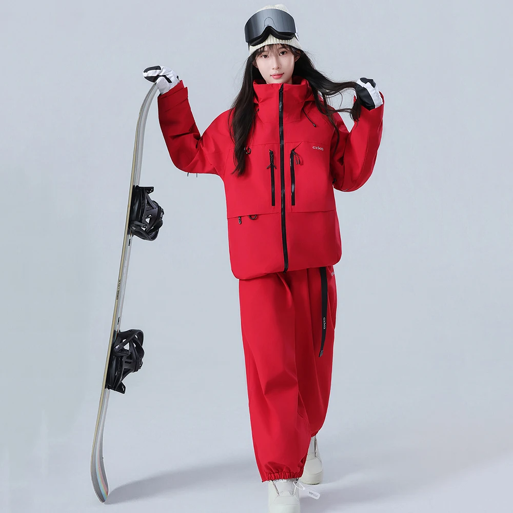 New Professional Male Female Ski Suit Set Loose Type Waterproof Couple Single and Double Board Keep Warm Ski Pants Ski Jackets