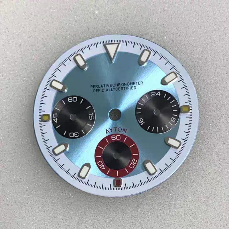 

VK63 dial 29.8mm S mark dial green luminous suitable for VK63 multifunction quartz movement watch.