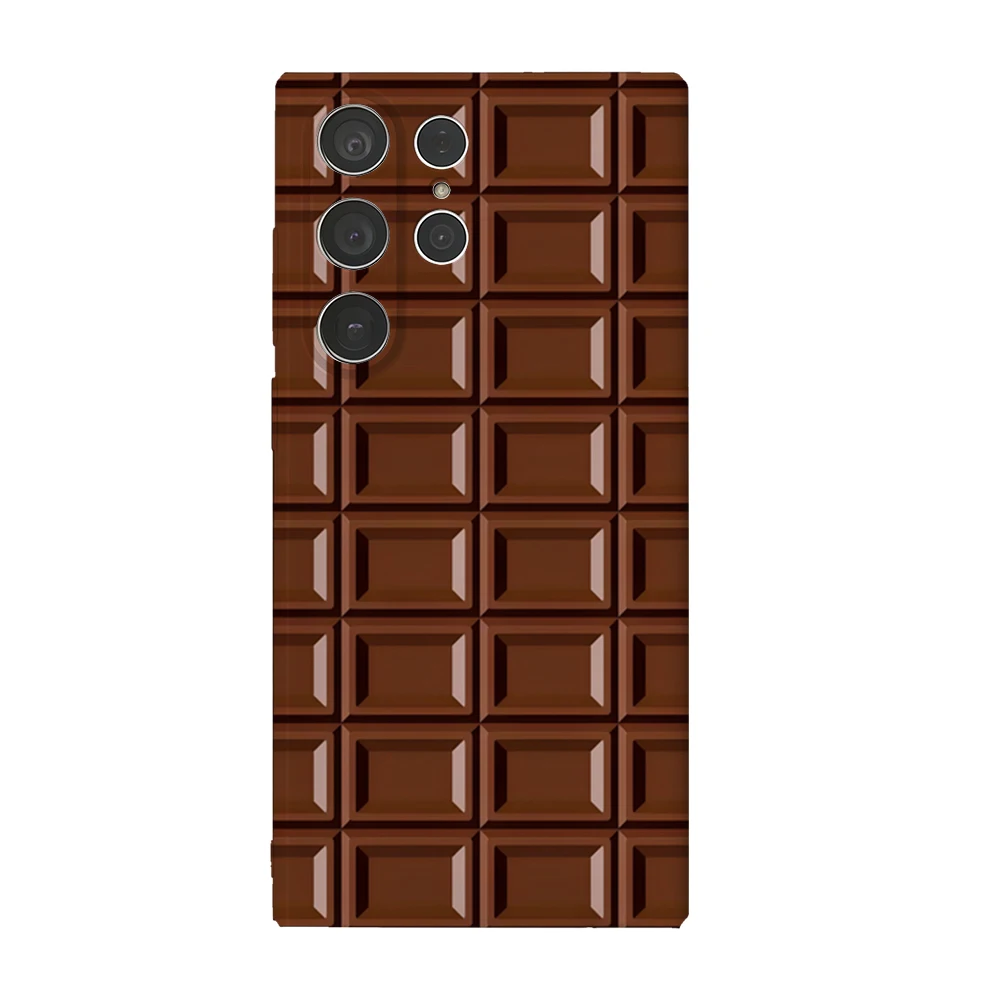 Funda de teléfono con barra de Chocolate para Samsung Galaxy S25 S24 S23 Ultra Plus A35 A101, carcasa dura HD brillante