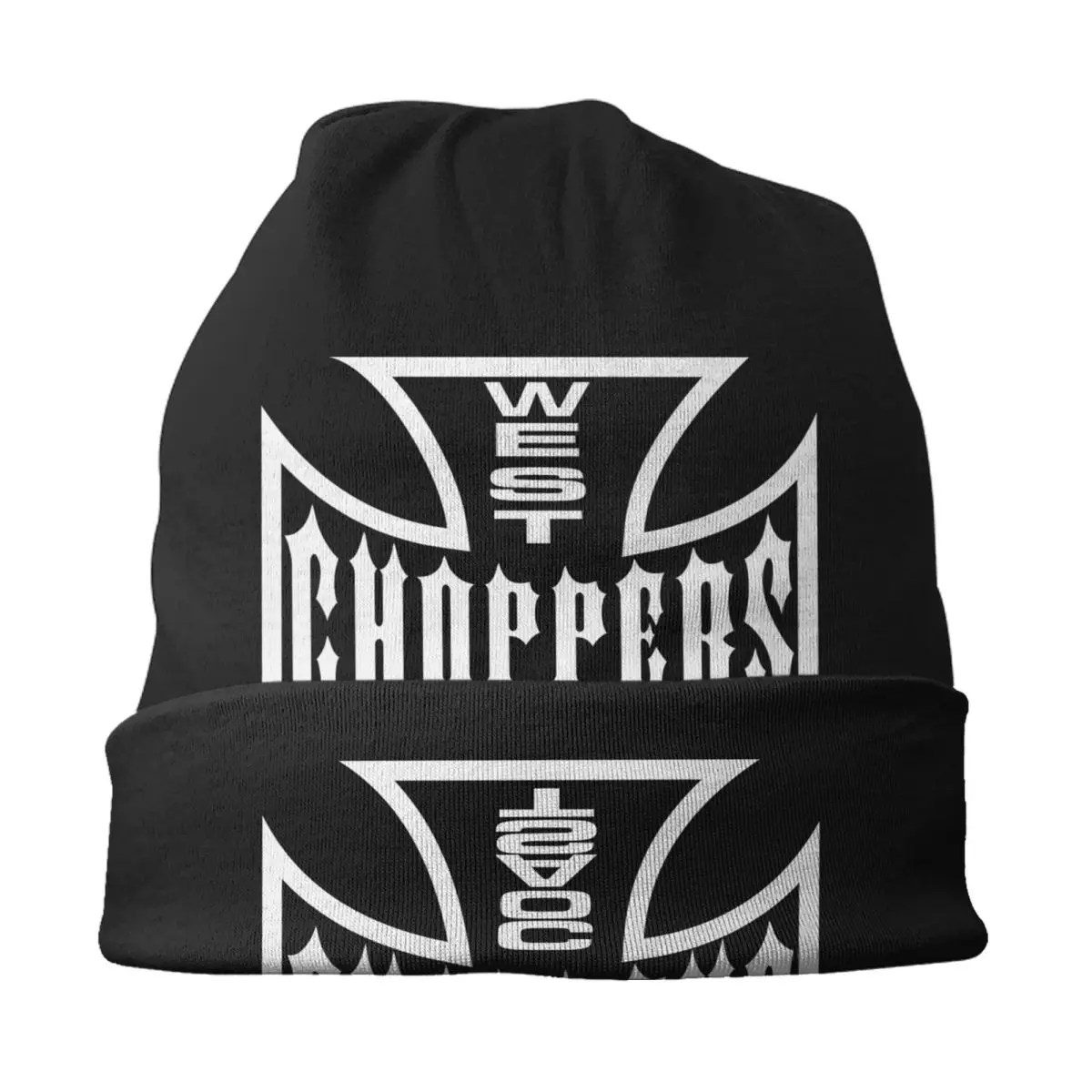 Custom West Coast Iron Cross Choppers Skullies Beanies Caps Winter Knitted Hat Men Women Cool Adult Bonnet Hats Outdoor Ski Cap