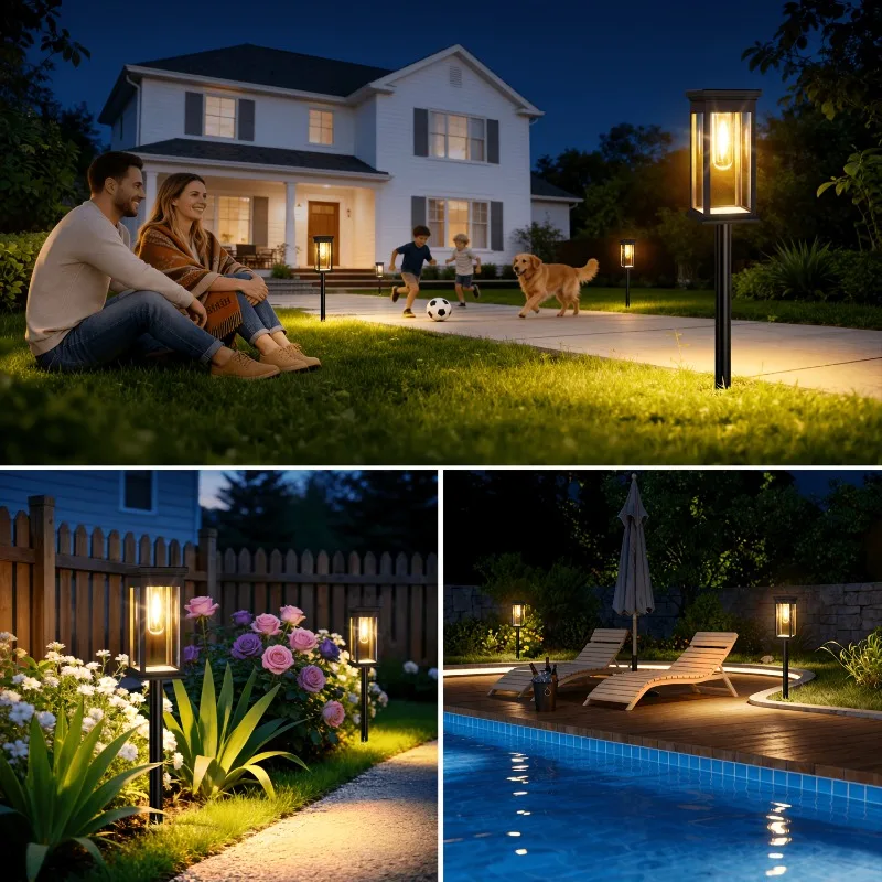 1/2/4/6Pack Solar Lights for Outdoor Garden Warm White LED Solar Pathway Lights for Lawn Patio Yard Landscape Decorative