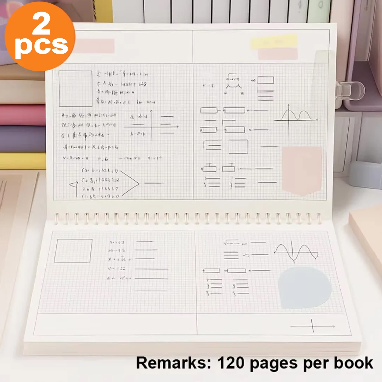 2Pcs B5 Flip Partition Coil Notebook,120 Pages Each, Ink Resistant Writing Notebook, Notebook for Study Learning Office Supplies