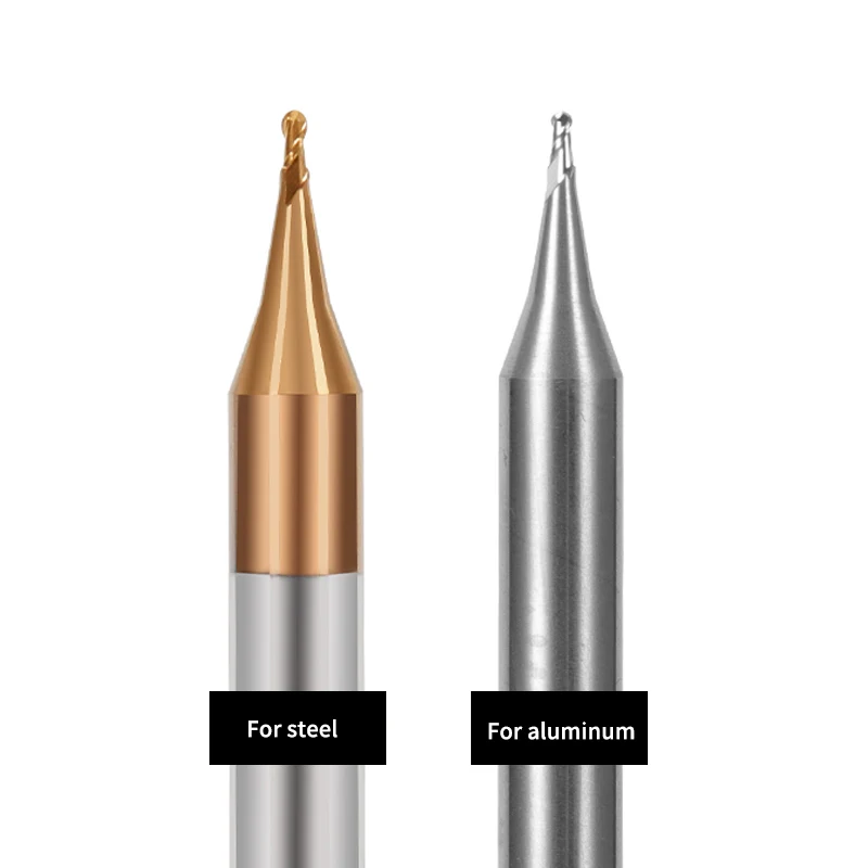 

HILIXUN Твердосплавный фрезерный станок с ЧПУ с хвостовиком 4 мм Мини-фрезерный станок с покрытием TiCN R0,1-0,45 мм 2-зубая концевая фреза с плоским шариковым носом