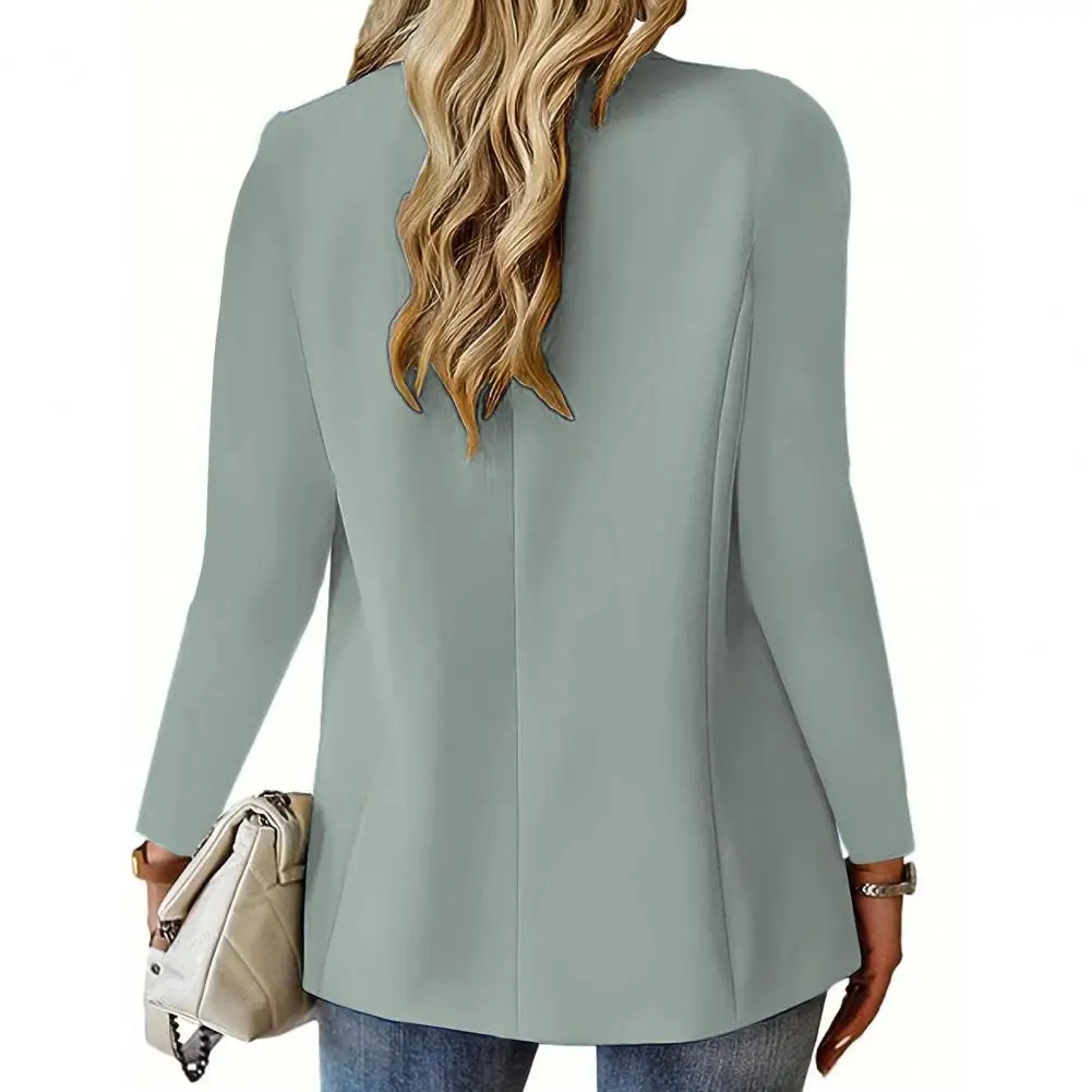 

Women's Minimalist Solid Button Lapel Collar Blazer Commuter Long Sleeve Coat Cardigan Elegant Solid Casual Suit Tops Outerwear