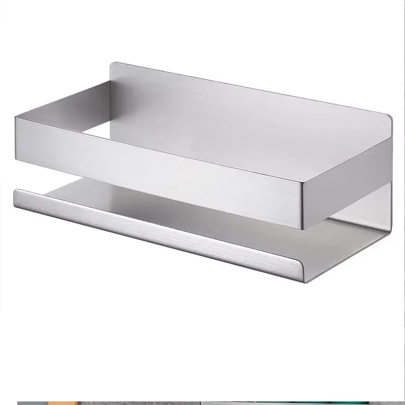 for No Drill Stainless Steel Triple Bathroom Shelf Kitchen Storage Rack Wall Mounted Shower Rack Bathroom and Toilet