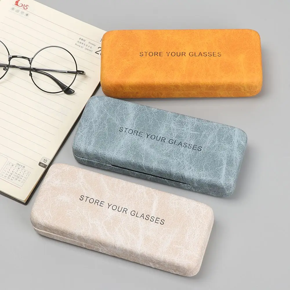 Portable Retro Steel Leather Glasses Case Waterproof Hard Eyeglass Case Reading Glasses Box Spectacle Cases for Men Women