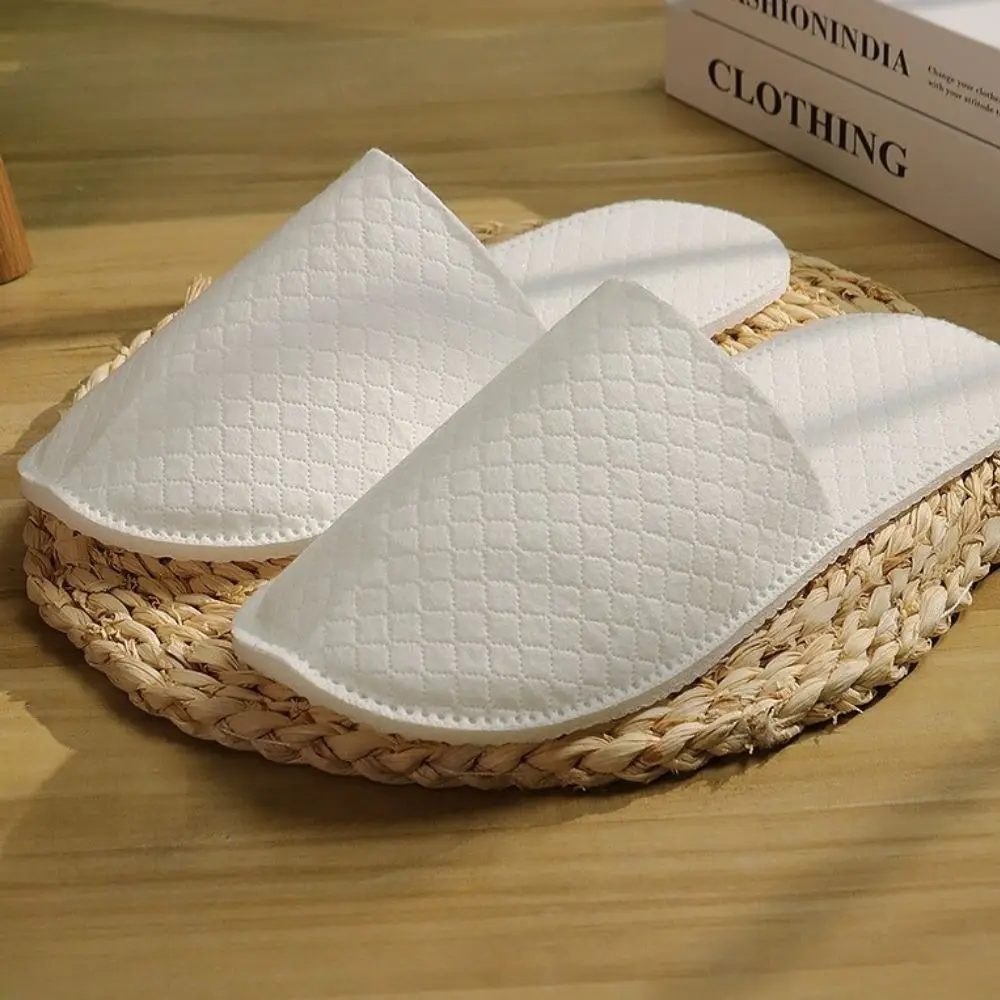 1 pasang sandal sekali pakai wanita pria sandal Non-slip tamu rumah sandal Hotel Spa warna Solid sepatu perjalanan pernikahan grosir