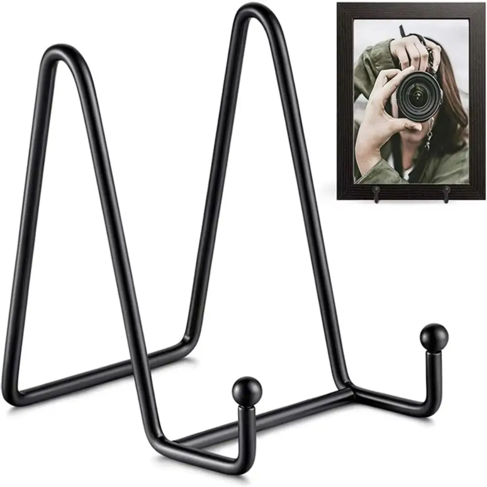 Portable 3/4/6inch Frame Holder Non-slip Metal Magazine Display Stand Black Easel Home Decoration Storage Ornaments