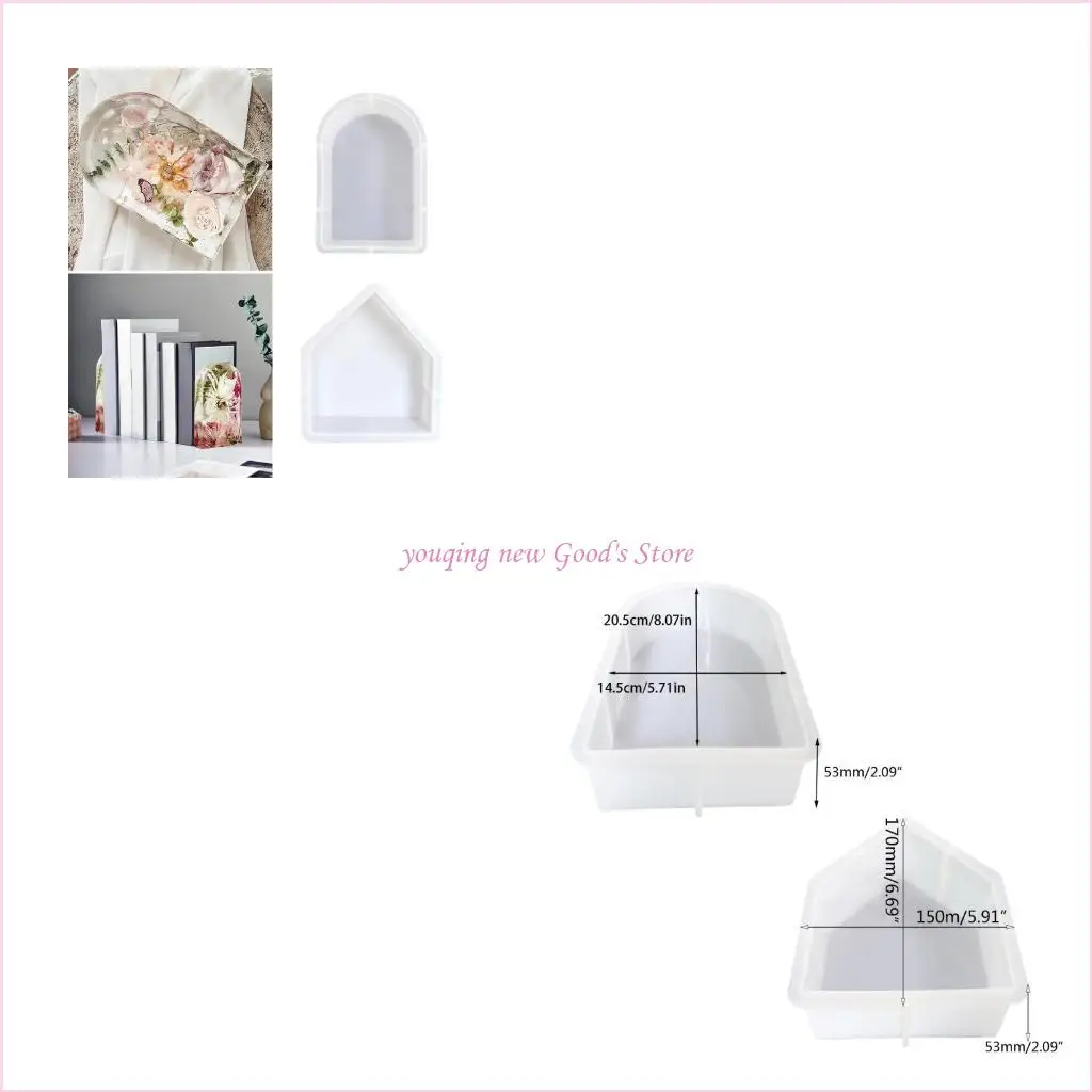 

57QA Beautiful Bookend Silicone Mold Crystal Epoxy Resin Molds Very Flexible Durable