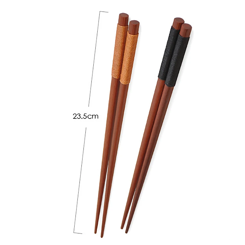 6 Pairs Wood Chopsticks, Reusable Chinese Korean Japanese Chop Sticks Dishwasher Safe, Non-Slip