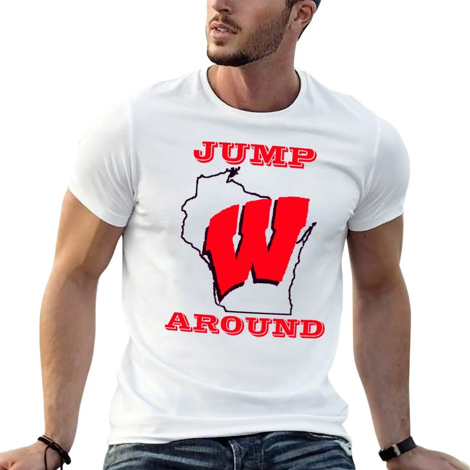 Jump Around T-Shirt Basic Short Sleeve Cotton Blend T-Shirt