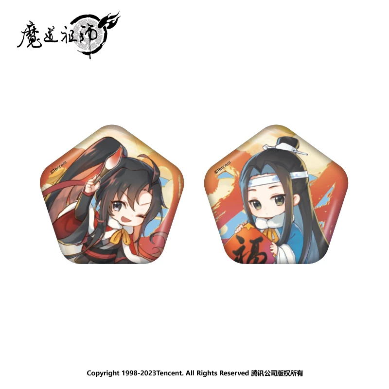 Anime Mo Dao Zu Shi Q-version Dragon Year Series Wei Wuxian Lan Wangji MDZS Cute Acrylic Stand Model Cosplay Badge Shikishi