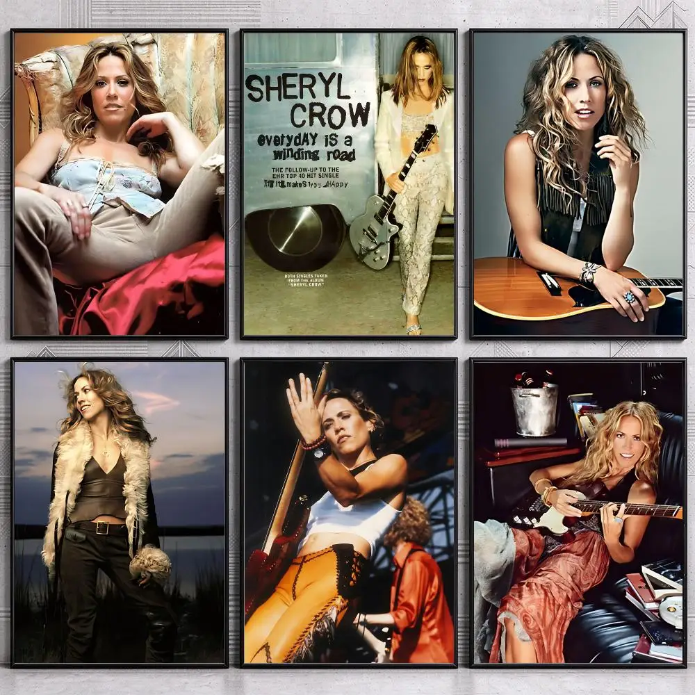 Classic Rock Singer S-Sheryl C-Crow Poster Wall Art Print Sticker for Bedroom Living Room Dorm Office Modern Home Decor Gift