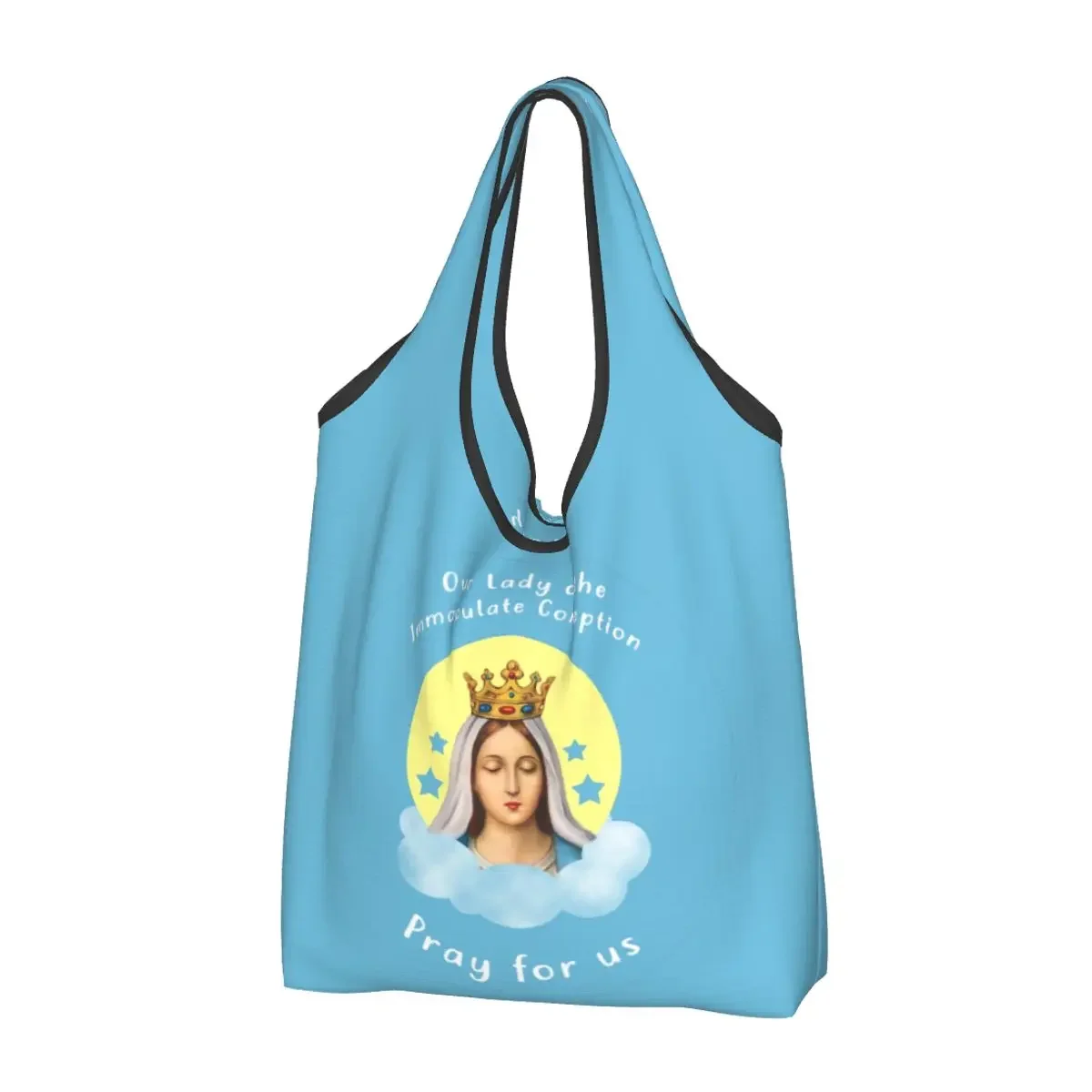 Our Lady Of The Immaculate Conception Shopping Bags Reusable Grocery Eco Bags Capacity Fatima Recycling Bags Washable Handbag