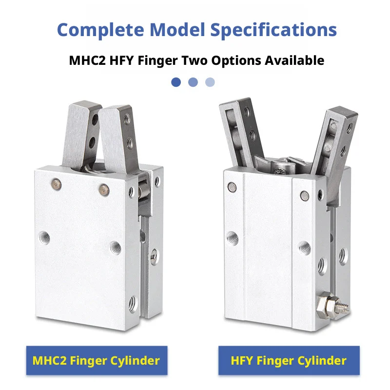 HFY Y-Type Pneumatic Finger Actuator – Multi-Mount, M3/M5, 6-32mm Stroke, Compatible with PC/PL/SL Fittings