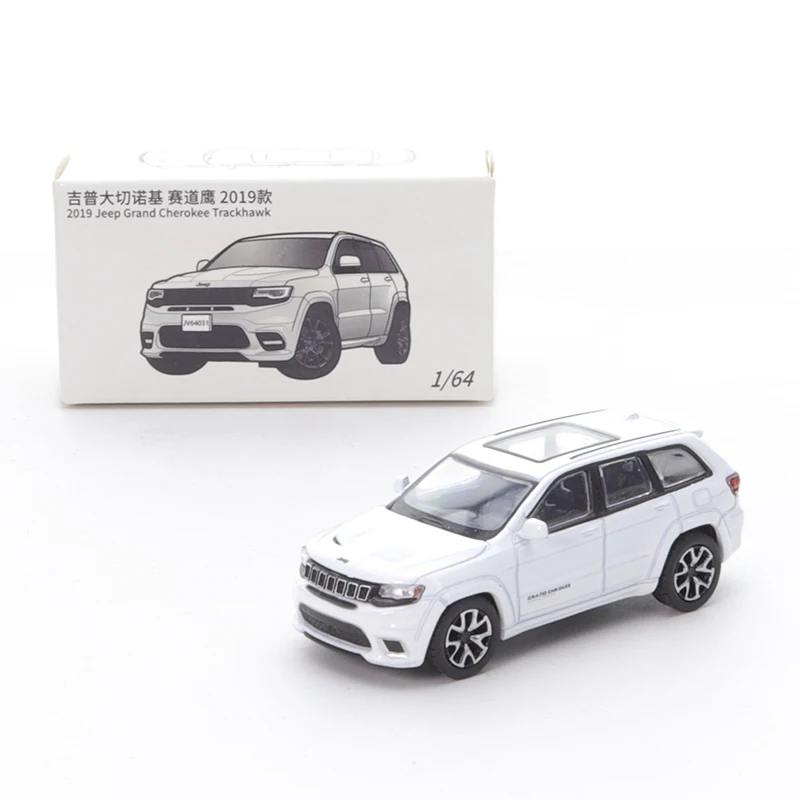 JKM 1/64 Jeep Grand Cherokee Trackhawk 2019 Alloy Car Diecast Model Shock Absorption Model Toy Car Collect Ornaments