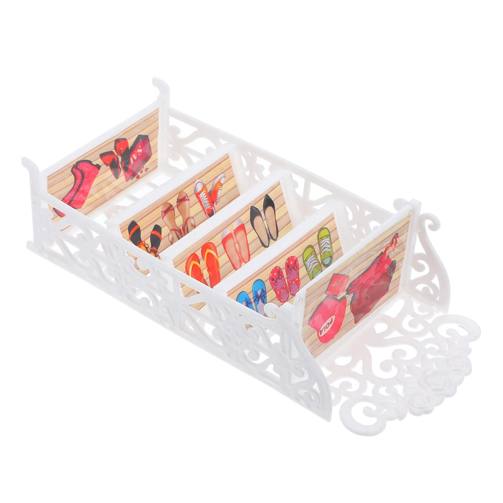 Plastic Miniature Shoes Rack Multi-Layer Shoe Shelf Closet Storage Organizer for Mini House Decoration Miniature Shoe Rack