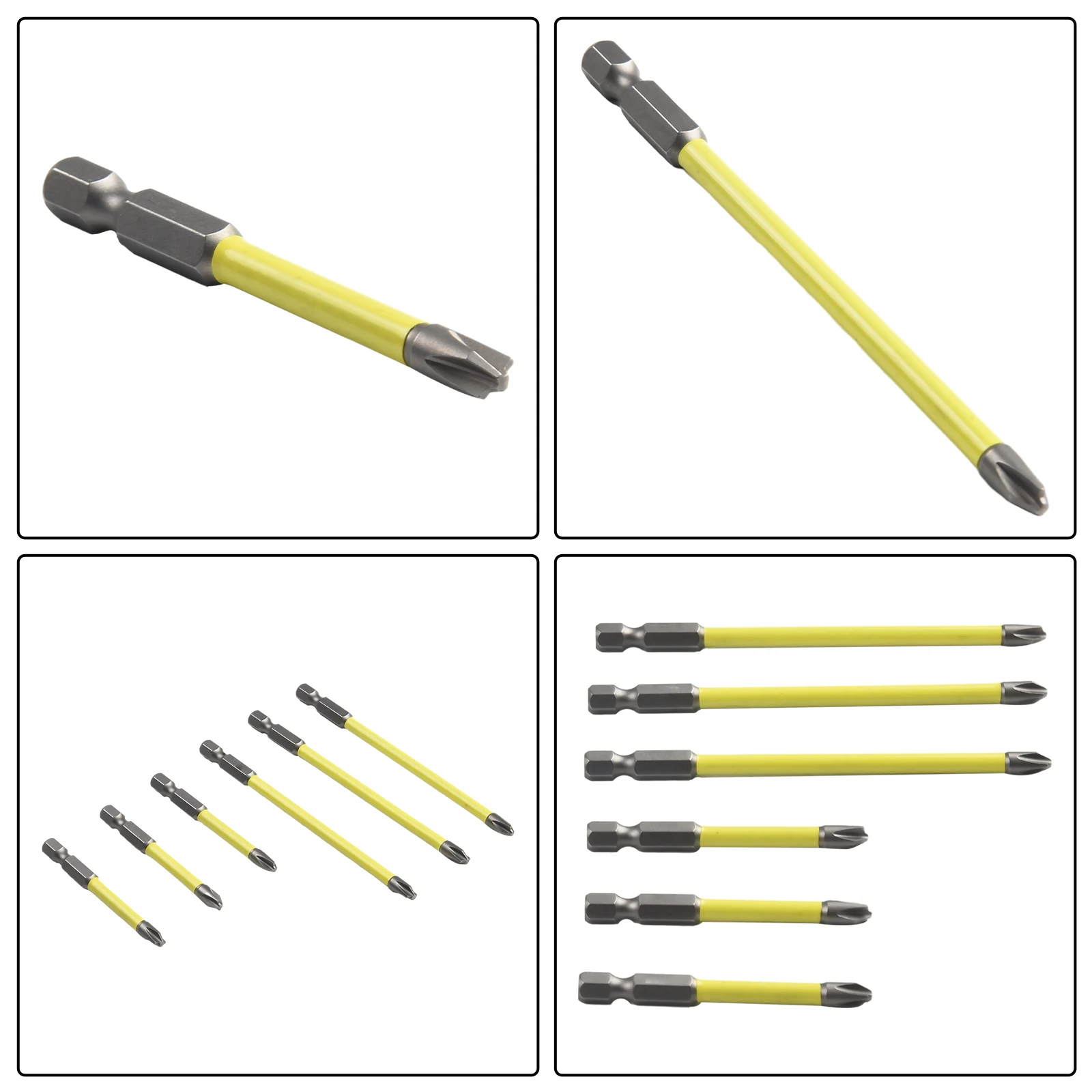 

High Quality Brand New Screwdriver Bit Slotted Cross For Socket Switch Set Special Yellow 65mm 110mm 6pcs Alloy Steel