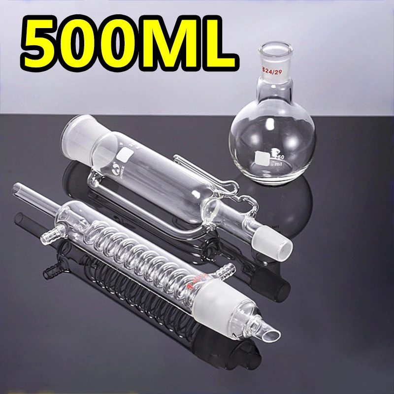 1 set of 500ml fat extractor, Soxhlet extractor, serpentine/spherical condenser tube, complete extraction device