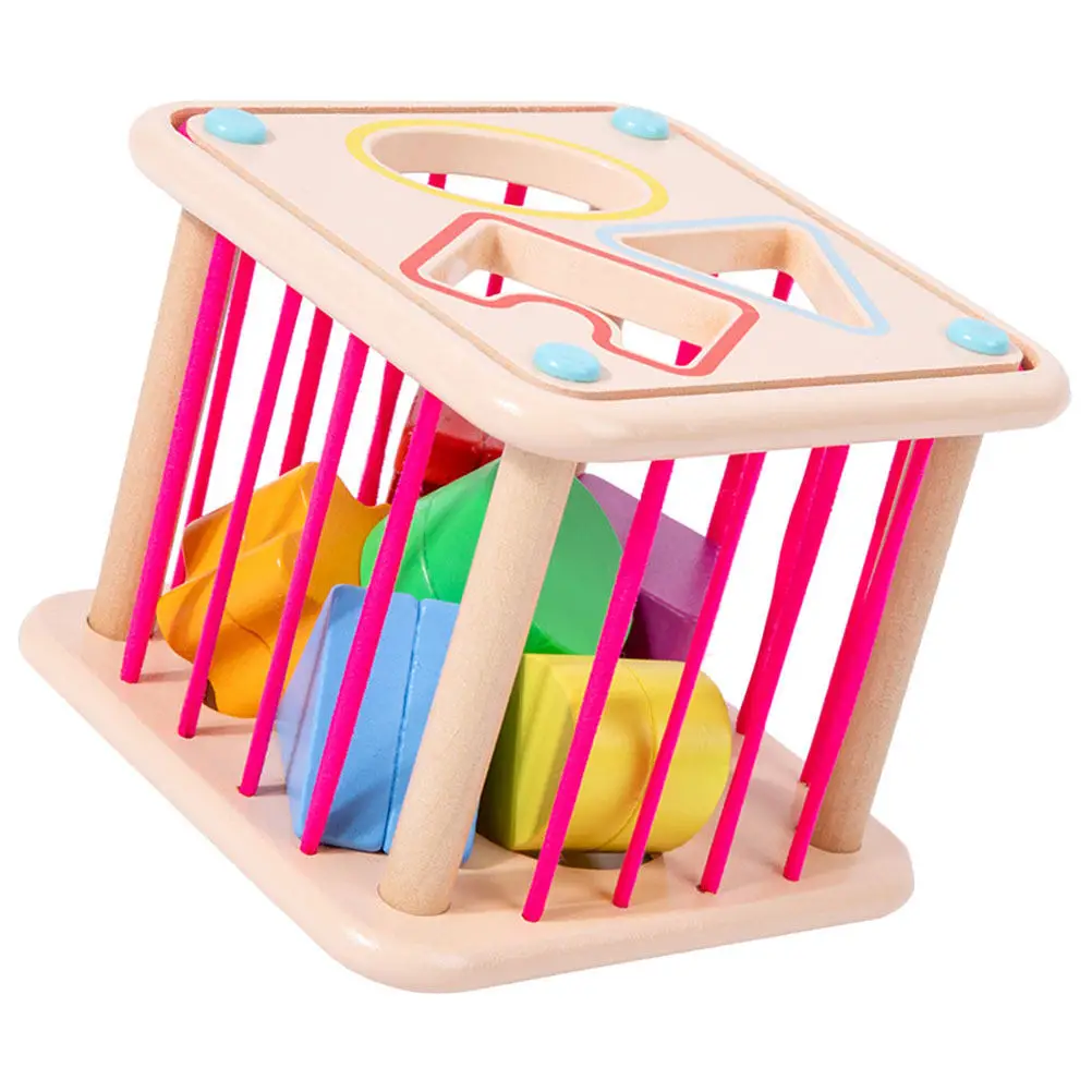 

1Set Colorful Wooden Sensory Blocks Kids Plaything Interactive Shape Sorter Educational Funny Toddler Concentration Development