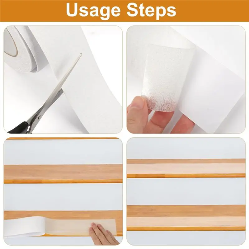 DT17 Anti-Slip Tape for Stairs, 5cm x 10m Self-Adhesive Non-Slip Strips, Waterproof Safety Tape for Indoor Outdoor Use