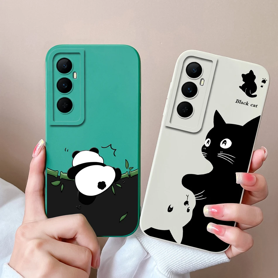 For Realme C65 Phone Case Coconut Tree Soft Liquid Silicone Bumper For Oppo Realme C 65 4G 5G Full Protection Back Cover Funda