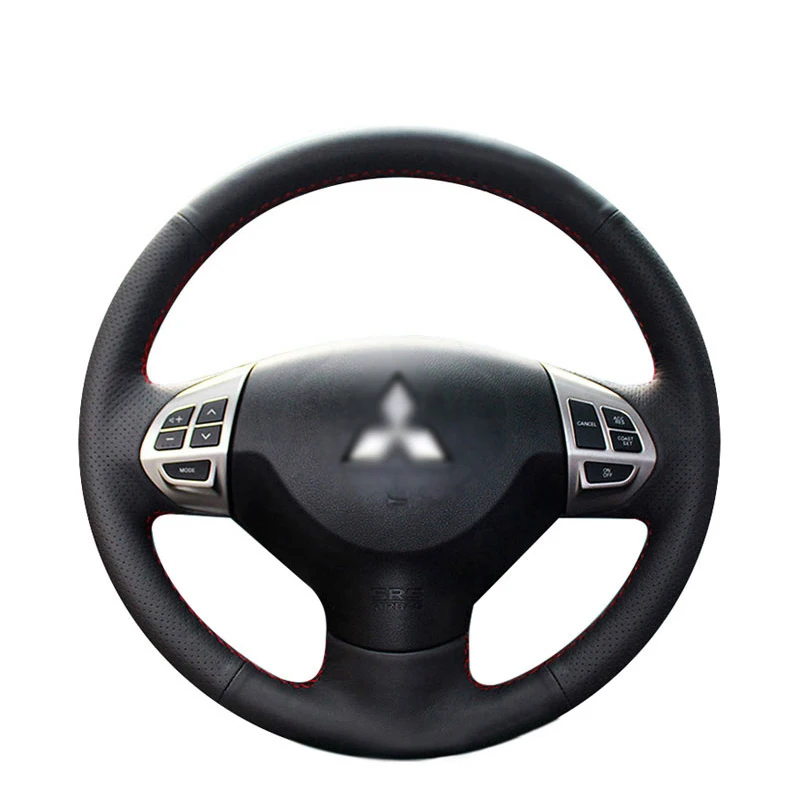 Custom fit Leather Car Steering Wheel Cover for Mitsubishi Lancer EX10 Lancer X Outlander ASX 11-13 Colt Pajero Sport Auto parts