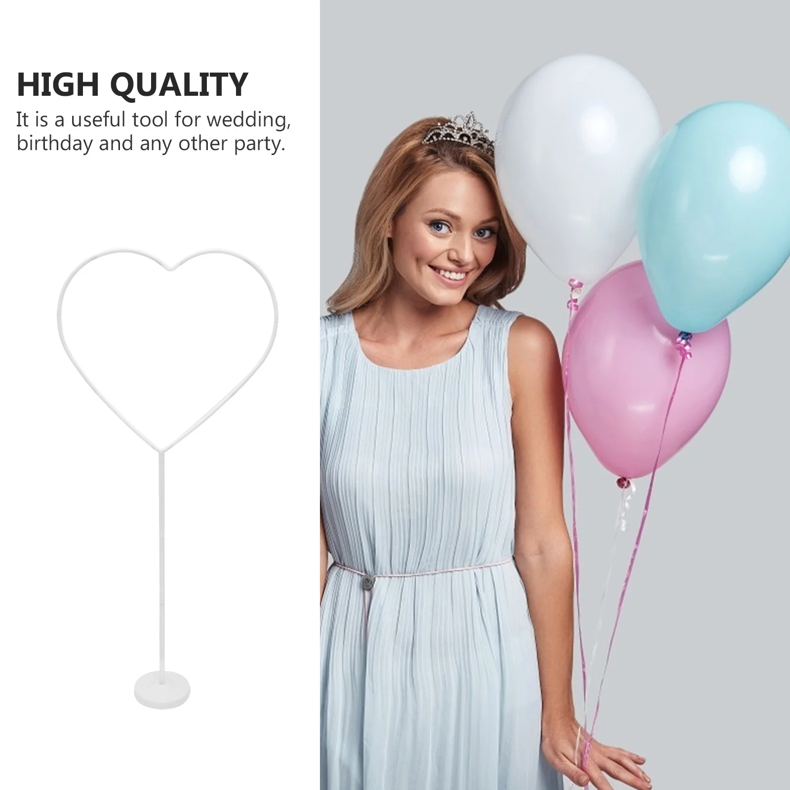 

1Pcs Heart Balloon Column Stand Reusable Durable Plastic Party Decorations Wedding Birthday Layout Props Balloon Holder Supplies