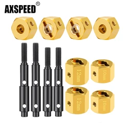 AXSPEED 8/10/12mm Brass Wheel Hex Extended Adapters Portal Axle Stub Drive Shaft for Redcat Ascent 1/10 RC Crawler Car Parts