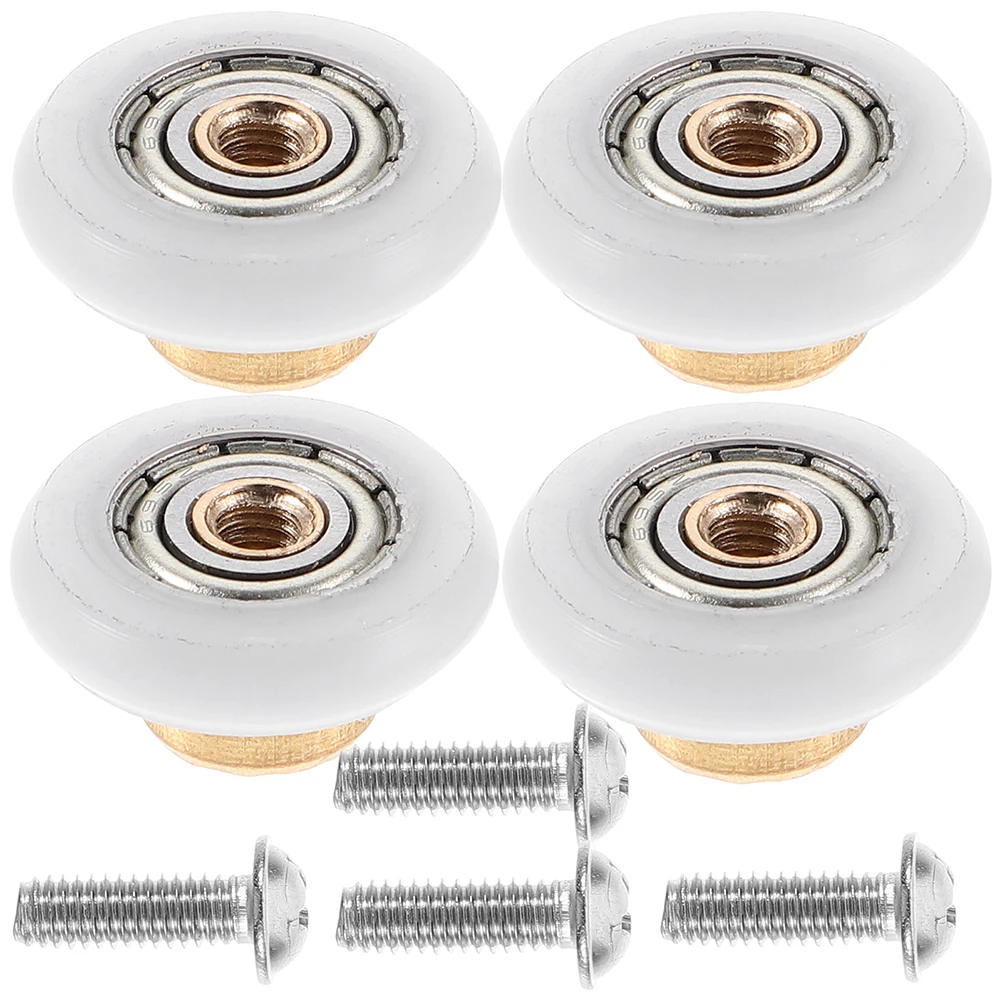 

4Pcs Shower Door Sliding Rollers High Load Bearing Flat Wheel Design Replacement for Glass Door Hardware Components