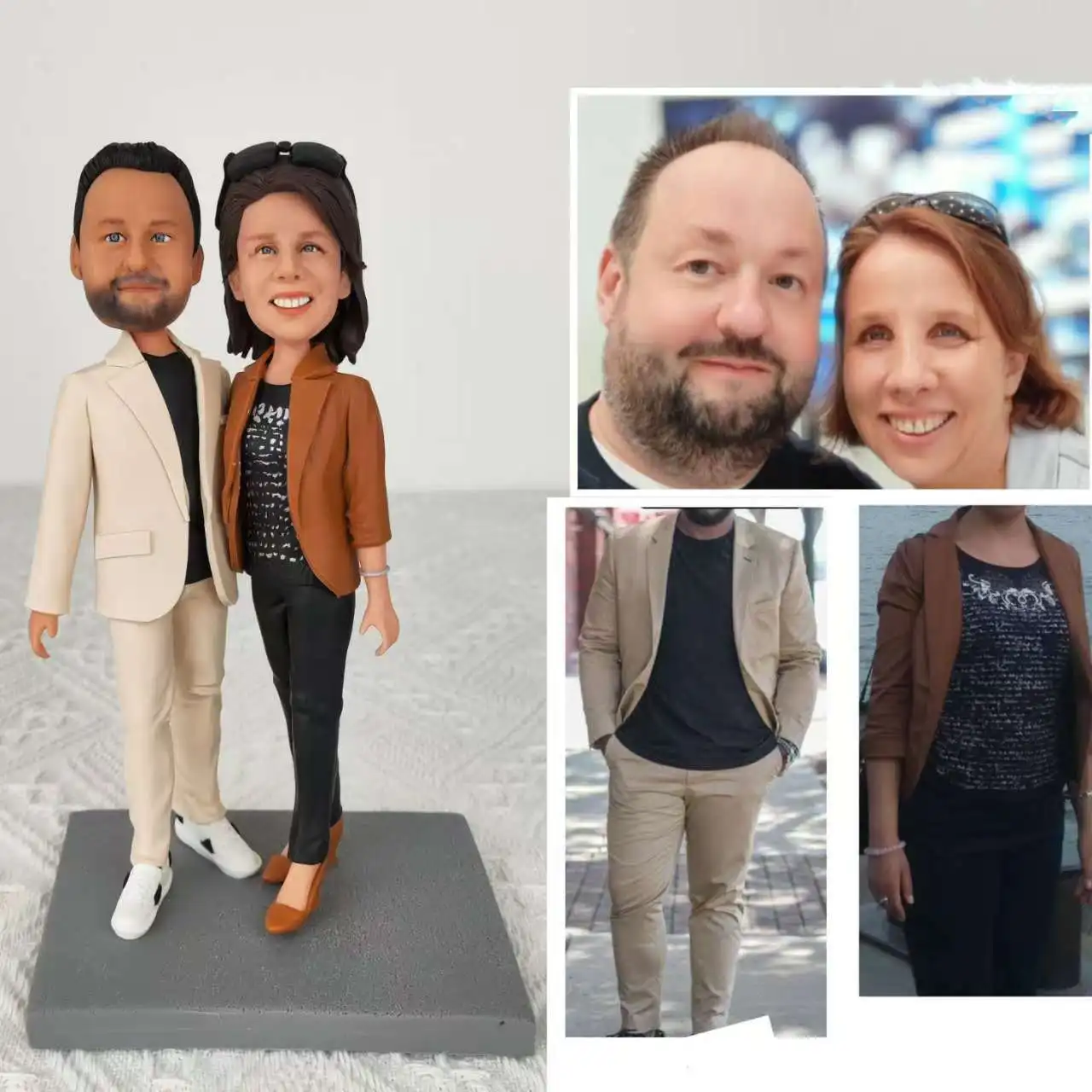 

Custom couple figurine from photo, personalized portrait figure anniversary gift, custom wedding cake topper, custom bobblehead