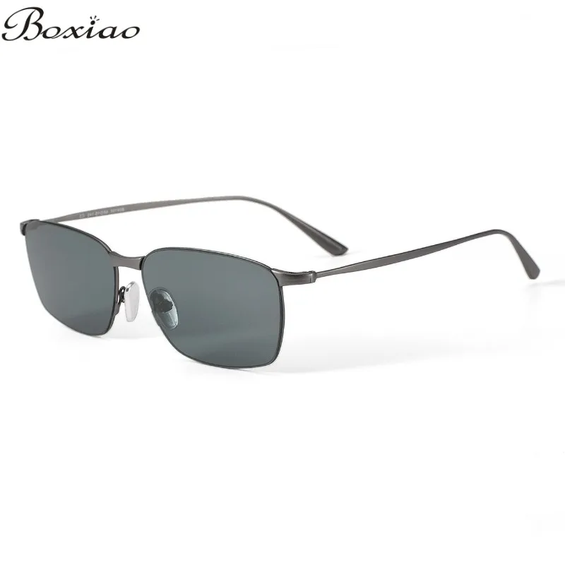 Sunscreen UV sunglasses male square gray pure titanium sunglasses female driving fishing outdoor climbing.