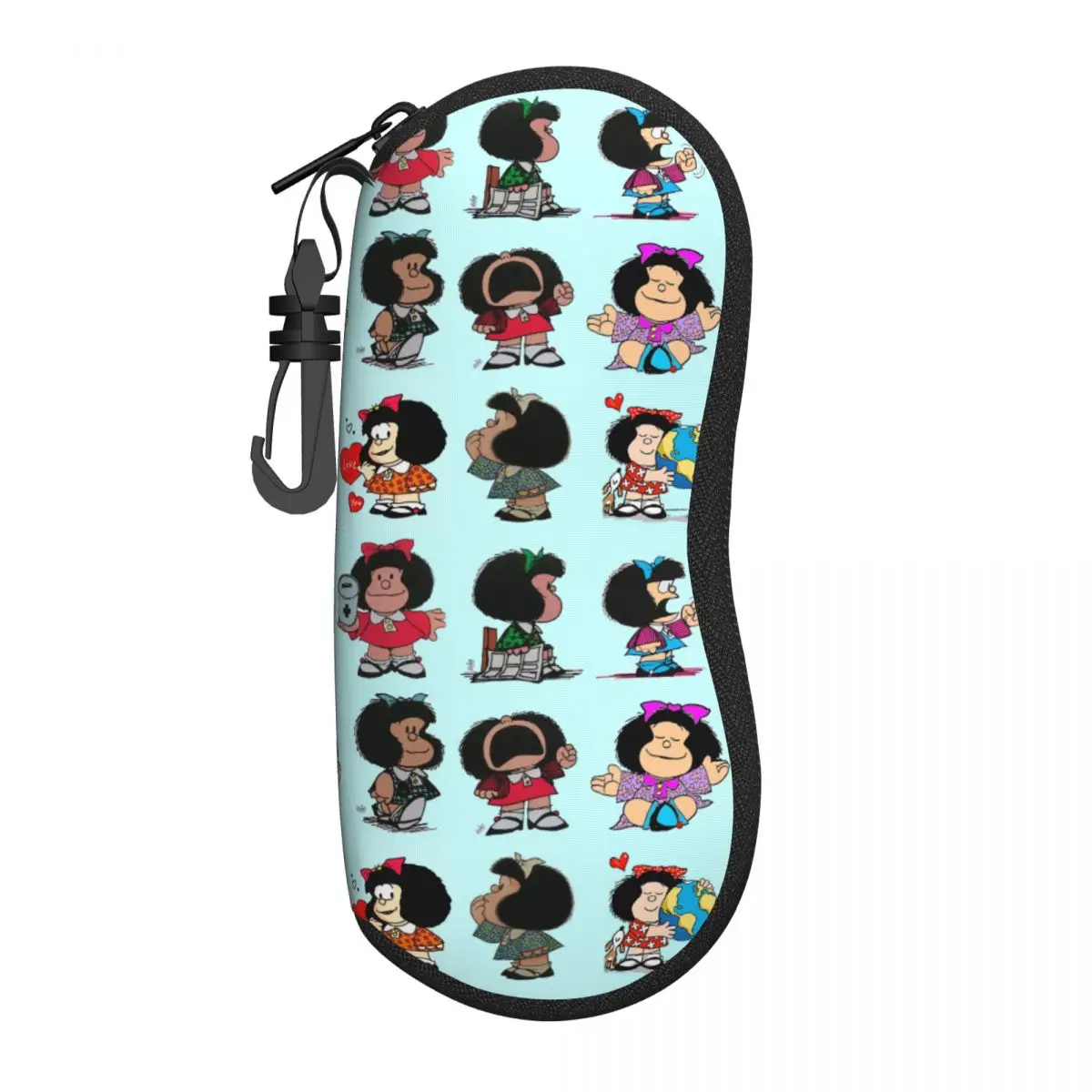 

Custom Cartoon Mafaldas Funny Meme Eyeglass Glasses Case Women Men Soft Sunglasses Protective Pouch