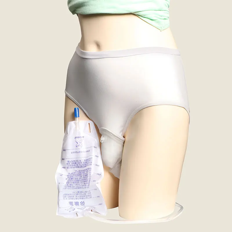 Reusable silicone elderly male urine collection bag with catheter for adult urine collection Male standing and using toilet