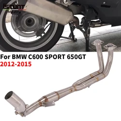 Motorcycle Exhaust Escape Moto Modified With Catalyst Front Link Pipe Slip On For BMW C600 SPORT 650GT 2012 2013 2014 2015