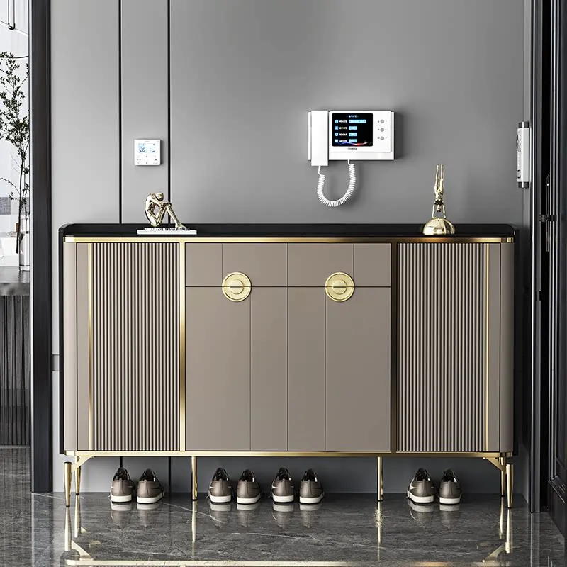 Modern Italian Luxury New Shoe Cabinet Made of Wood, 2026 Home Entrance, Simple and Modern Shoe Cabinet