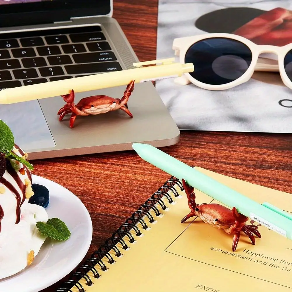 1-Pack Cute Crab Pen Holders Durable PVC Desk Organizer for Office, School & Home Supplies - Fun Stationery Accessory Gift