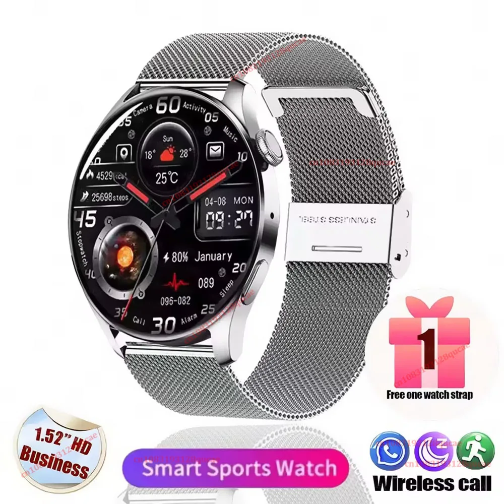 2026 Nieuw Smartwatch voor Heren AMOLED HD Scherm GPS Bewegingsregistratie Hartslag Bluetooth Oproepen Smartwatch IP68 Waterdicht Horloge Ht30