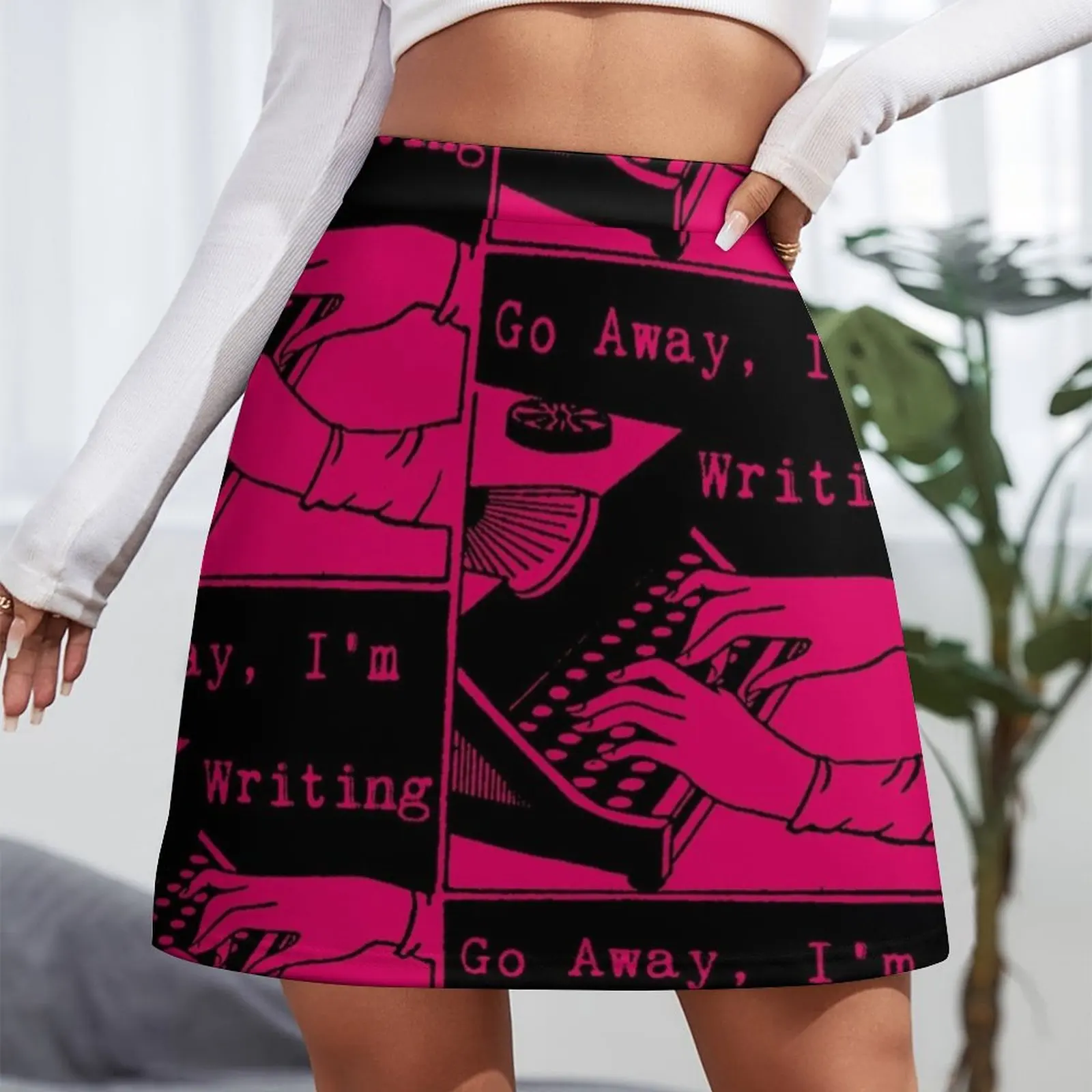 Go Away, I'm Writing (Black/Magenta) Mini Skirt womans clothing Kawaii summer dress for women 2023 kpop