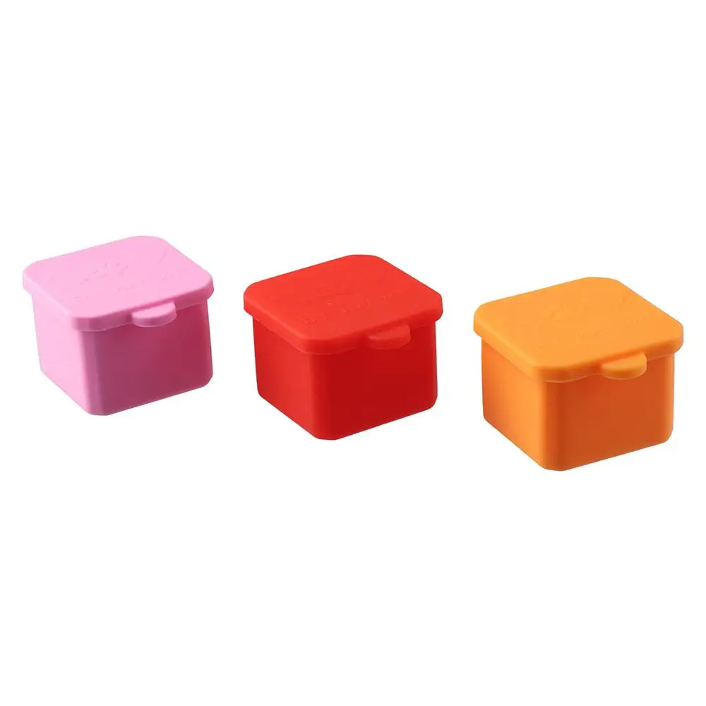 1/3pcs Silicone Food Distribution Box Red/Pink/Purple/Green/Orange/Blue 2/4 Inch Snack Containers Lunch Box Containers Office