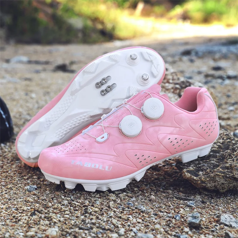 

LiXingMing Mtb Cycling Shoes Men Pink Self-locking Anti-slip Splint Dirt Bike Women Outdoor Racing Mountain Bicycle Sneaker