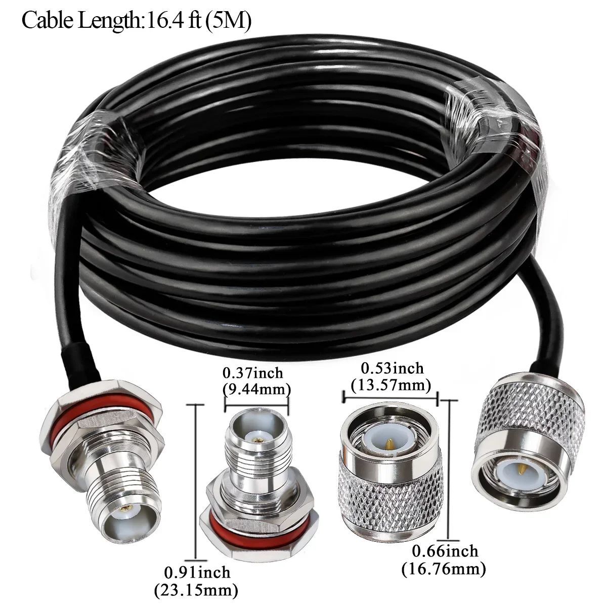 TNC RG58 Jumper Cable TNC Male Plug to TNC Female Bulkhead WiFi Antenna Extension Cable Low Loss Coaxial Cable 30cm 50cm 1M-5M