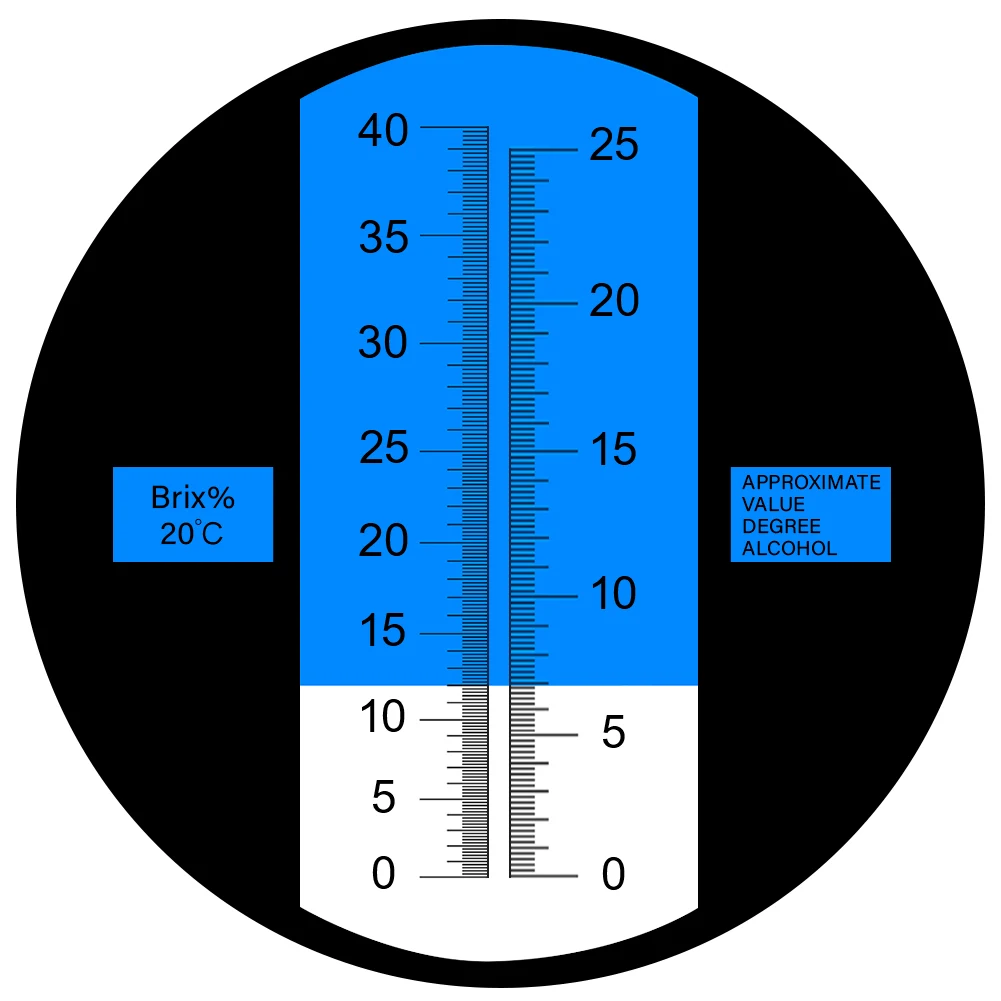 Yieryi 0~40% Brix 0~25% Alcohol Double Scale Wine Refractometer Handheld Sugar Concentration Meter ATC